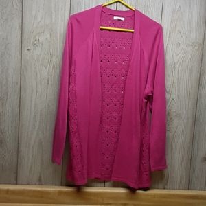 MAURICES Pink Open Front Cardigan